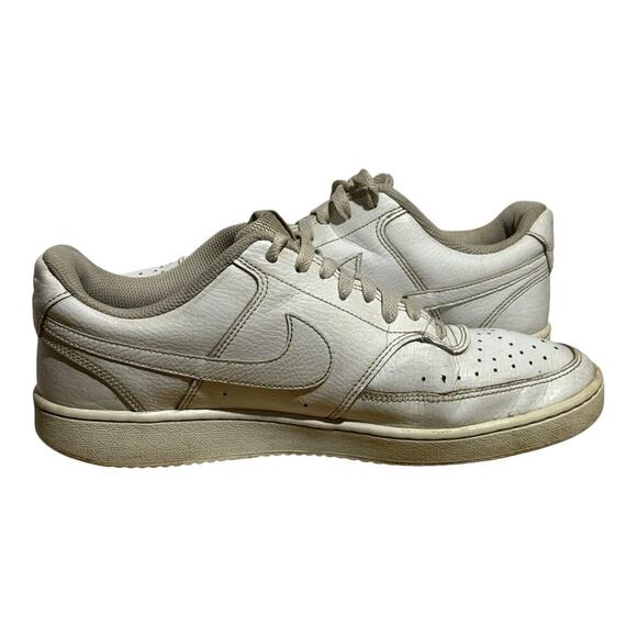 Nike Court Vision Low Sail Cream Off White Leather Sneakers Men's 8.5 CD4341-100 - Picture 7 of 8